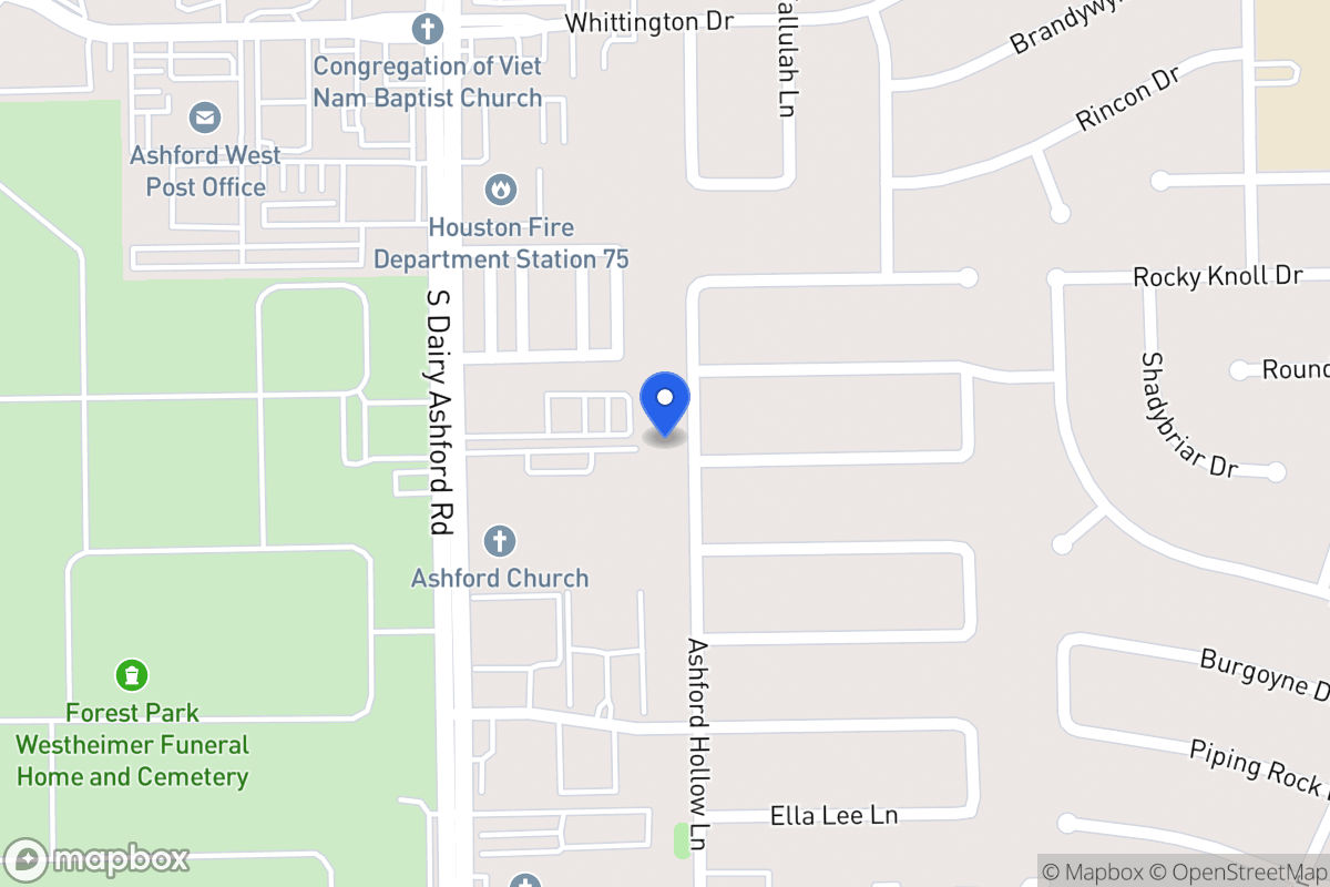 Map of 2114 Ashford Hollow Ln, Houston
