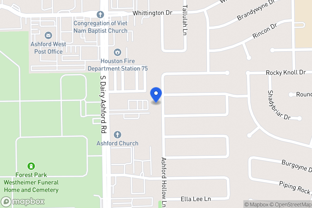 Map of 2106 Ashford Hollow Ln, Houston