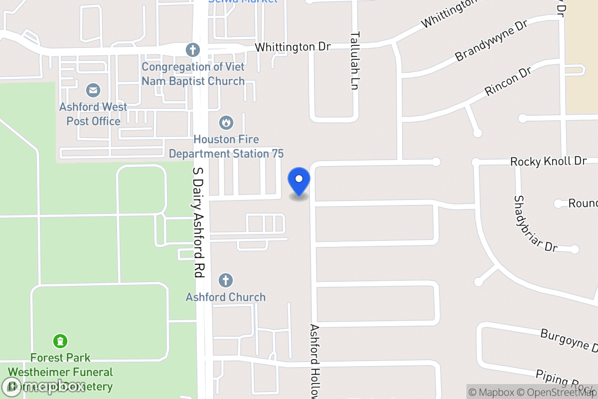 Map of 2022 Ashford Hollow Ln, Houston