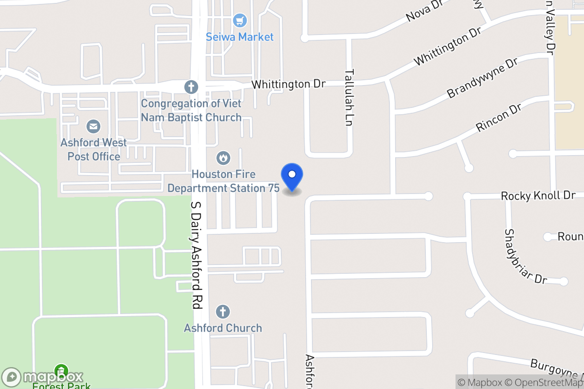 Map of 2002 Ashford Hollow Ln, Houston