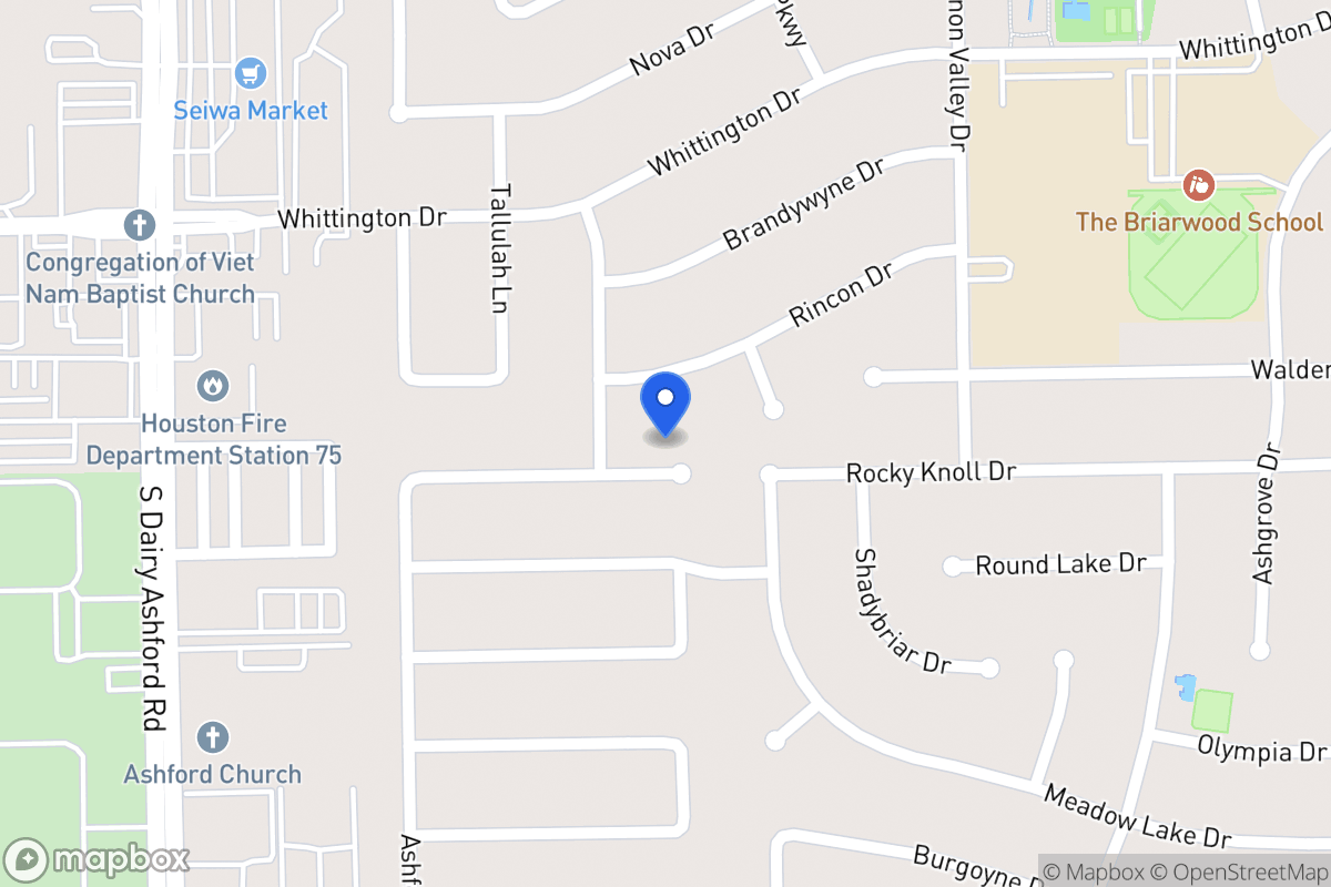 Map of 12410 Rocky Knoll Dr, Houston