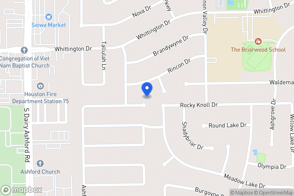 Map of 12406 Rocky Knoll Dr, Houston