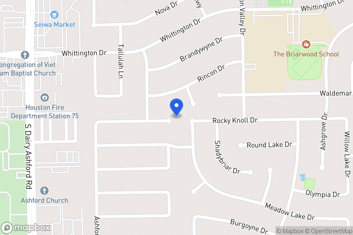 Map of 12402 Rocky Knoll Dr, Houston