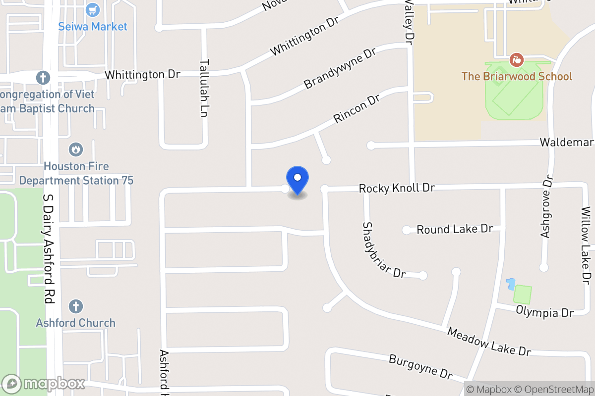 Map of 12403 Rocky Knoll Dr, Houston
