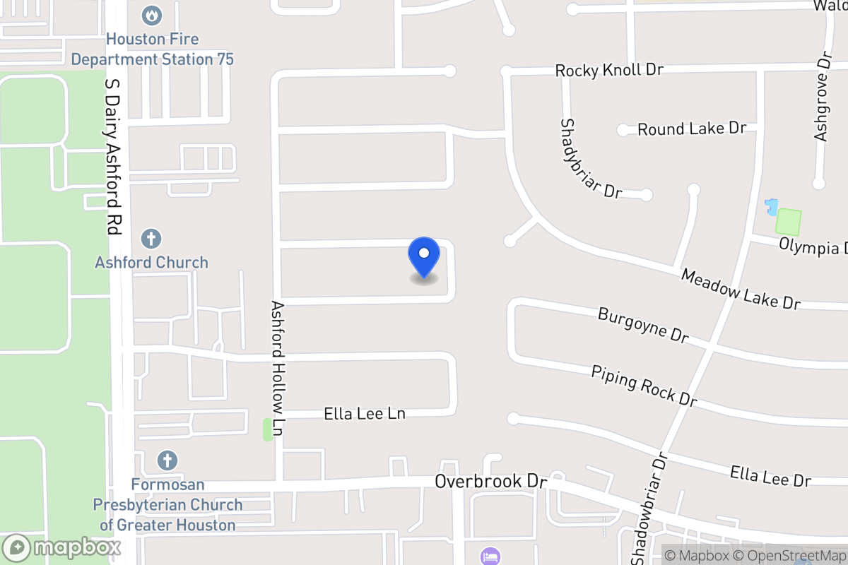 Map of 12410 Burgoyne Dr, Houston