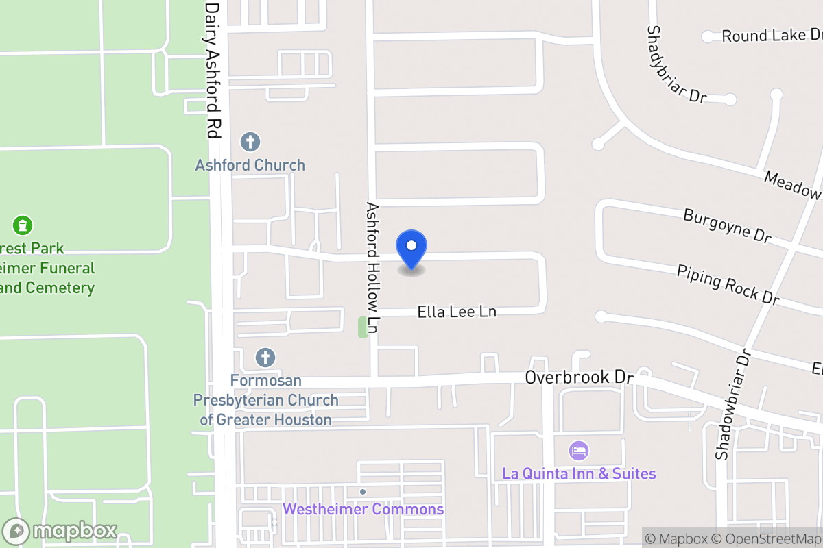 Map of 12523 Piping Rock Dr, Houston