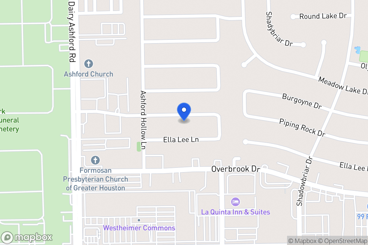 Map of 12507 Piping Rock Dr, Houston