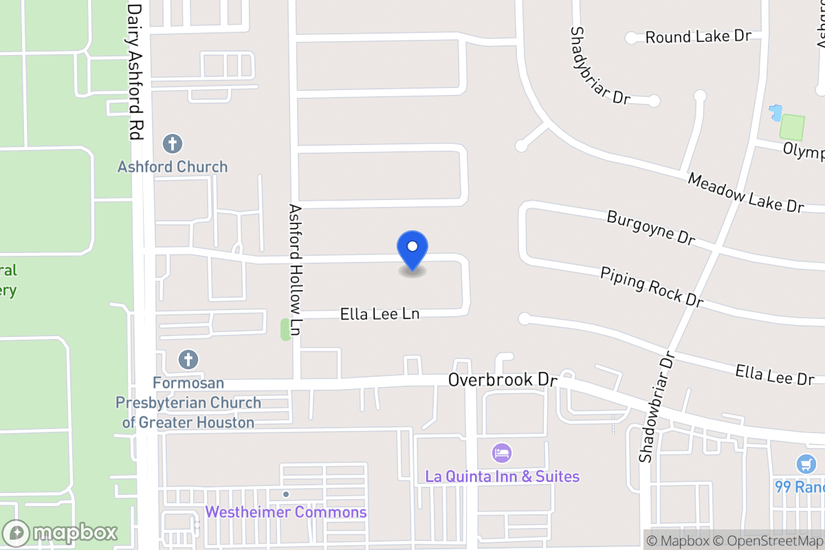 Map of 12443 Piping Rock Dr, Houston