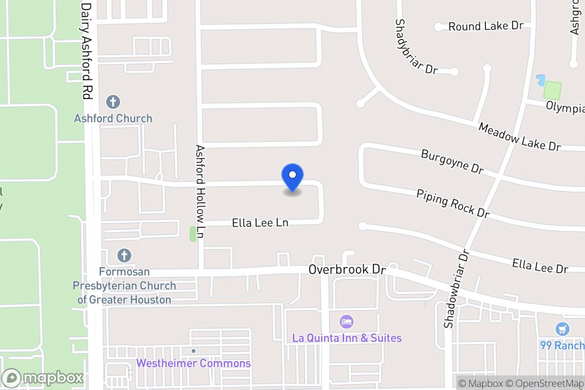 Map of 12439 Piping Rock Dr, Houston