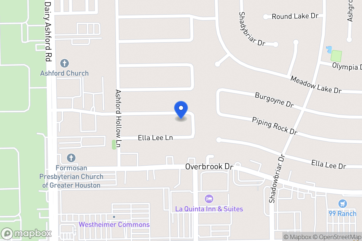 Map of 12435 Piping Rock Dr, Houston