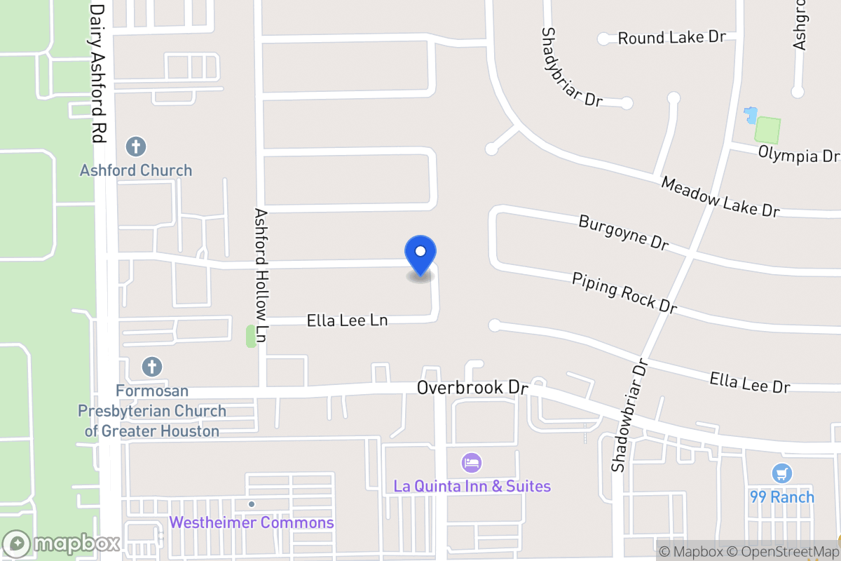 Map of 12431 Piping Rock Dr, Houston