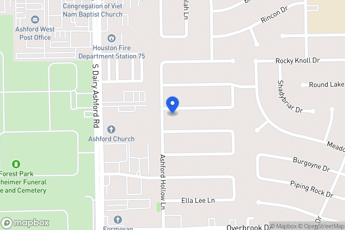 Map of 12527 Olympia Dr, Houston