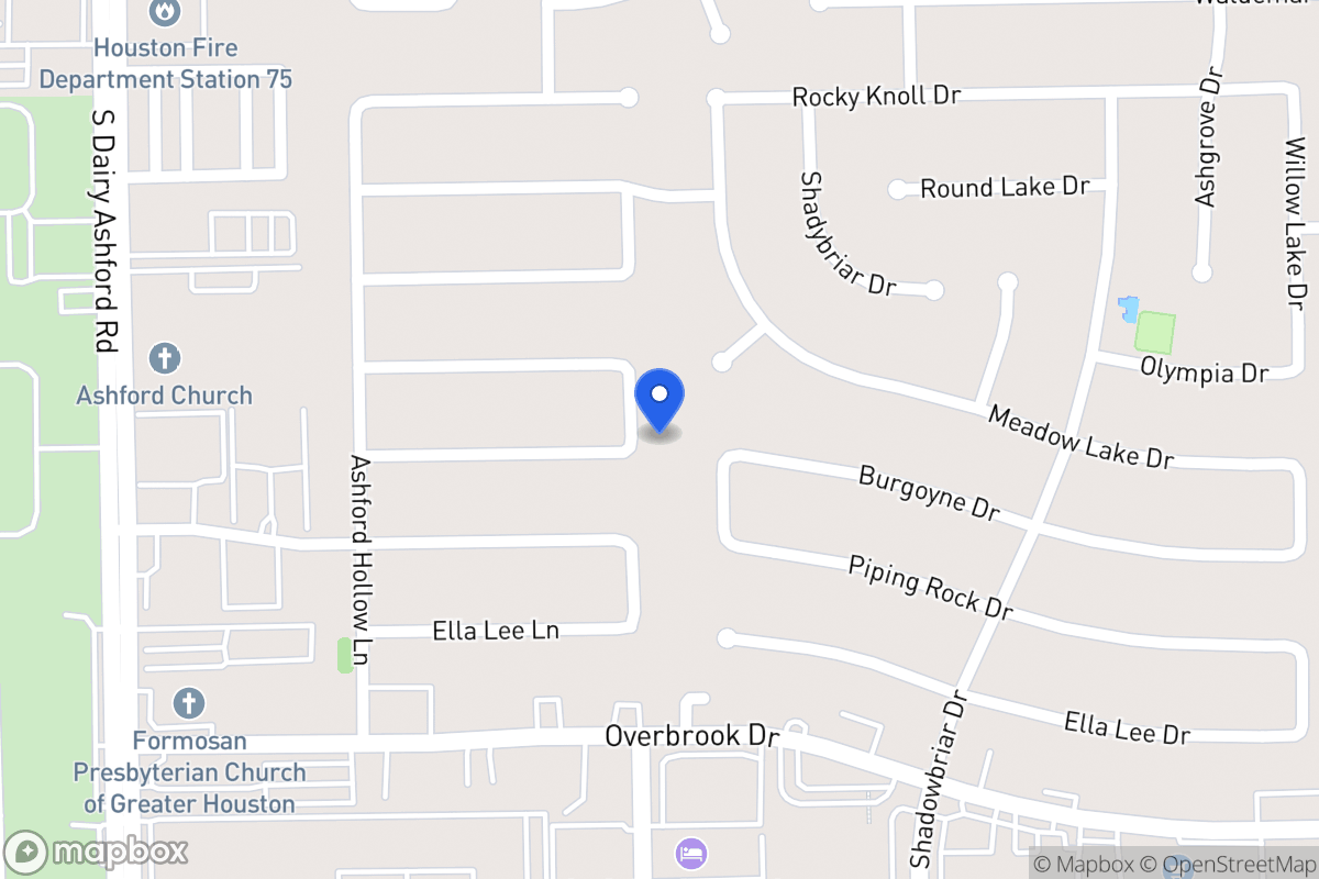 Map of 12406 Meadow Lake Dr, Houston