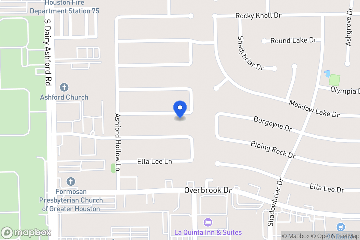 Map of 12411 Burgoyne Dr, Houston