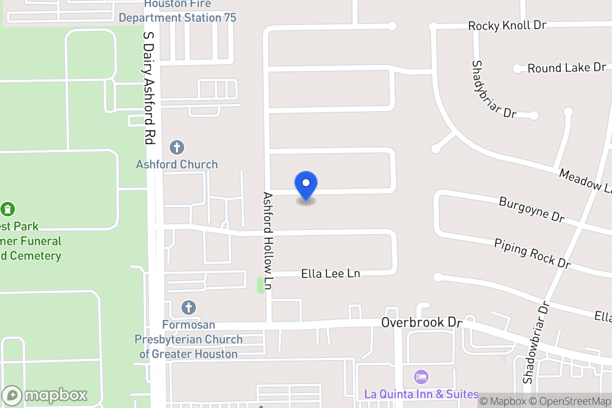 Map of 12519 Burgoyne Dr, Houston