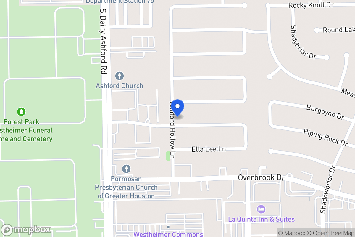 Map of 12530 Piping Rock Dr, Houston