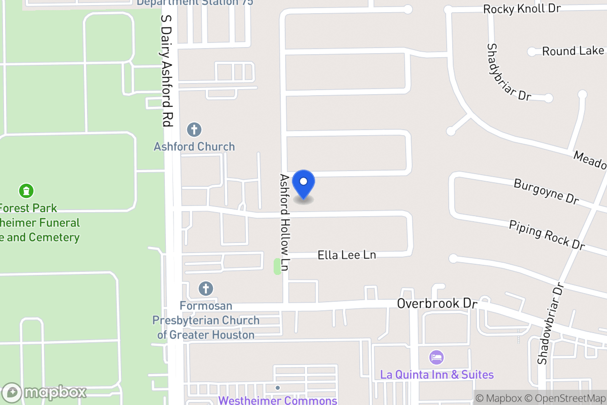 Map of 12526 Piping Rock Dr, Houston