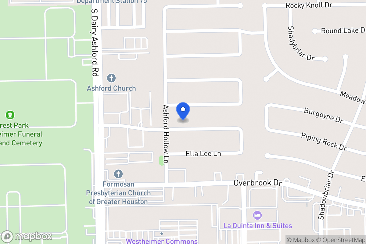 Map of 12522 Piping Rock Dr, Houston