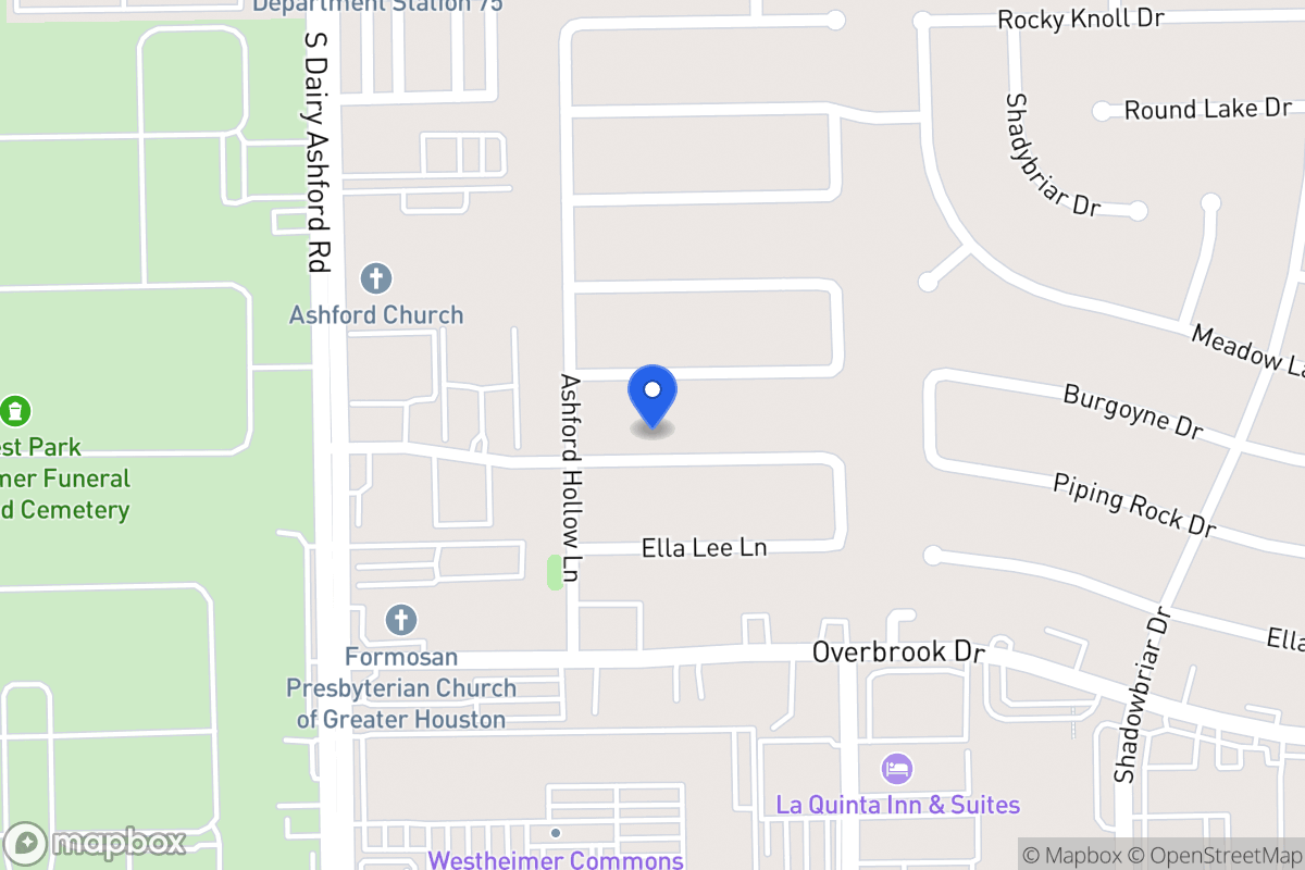 Map of 12518 Piping Rock Dr, Houston