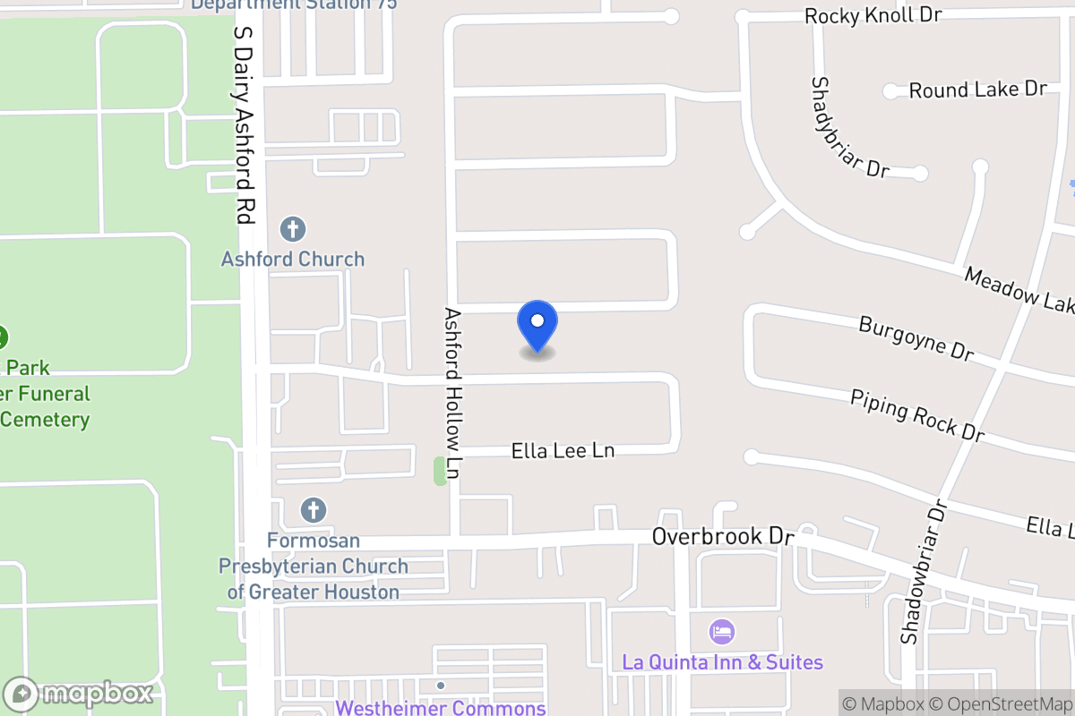 Map of 12514 Piping Rock Dr, Houston