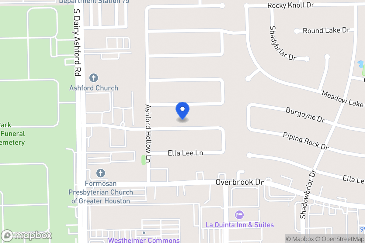 Map of 12510 Piping Rock Dr, Houston