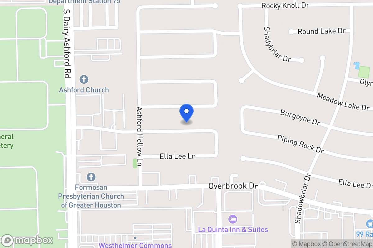 Map of 12502 Piping Rock Dr, Houston