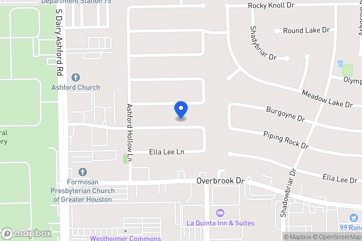 Map of 12442 Piping Rock Dr, Houston