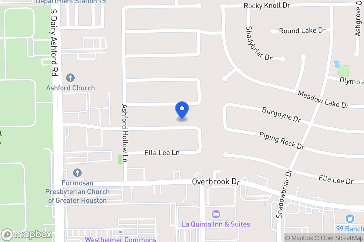 Map of 12438 Piping Rock Dr, Houston