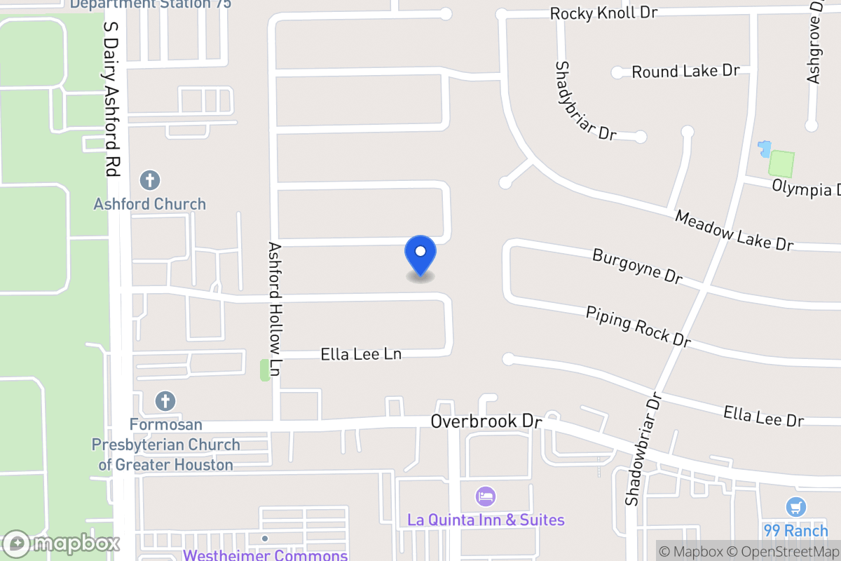 Map of 12434 Piping Rock Dr, Houston