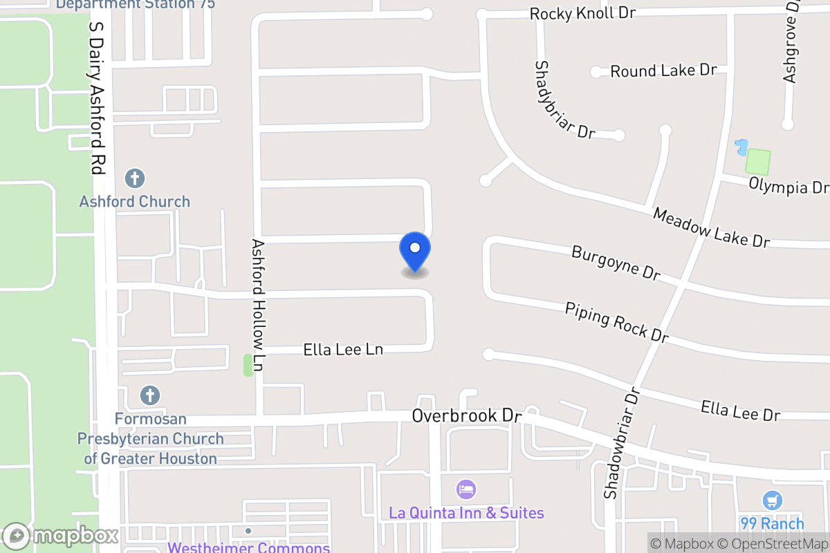 Map of 12430 Piping Rock Dr, Houston