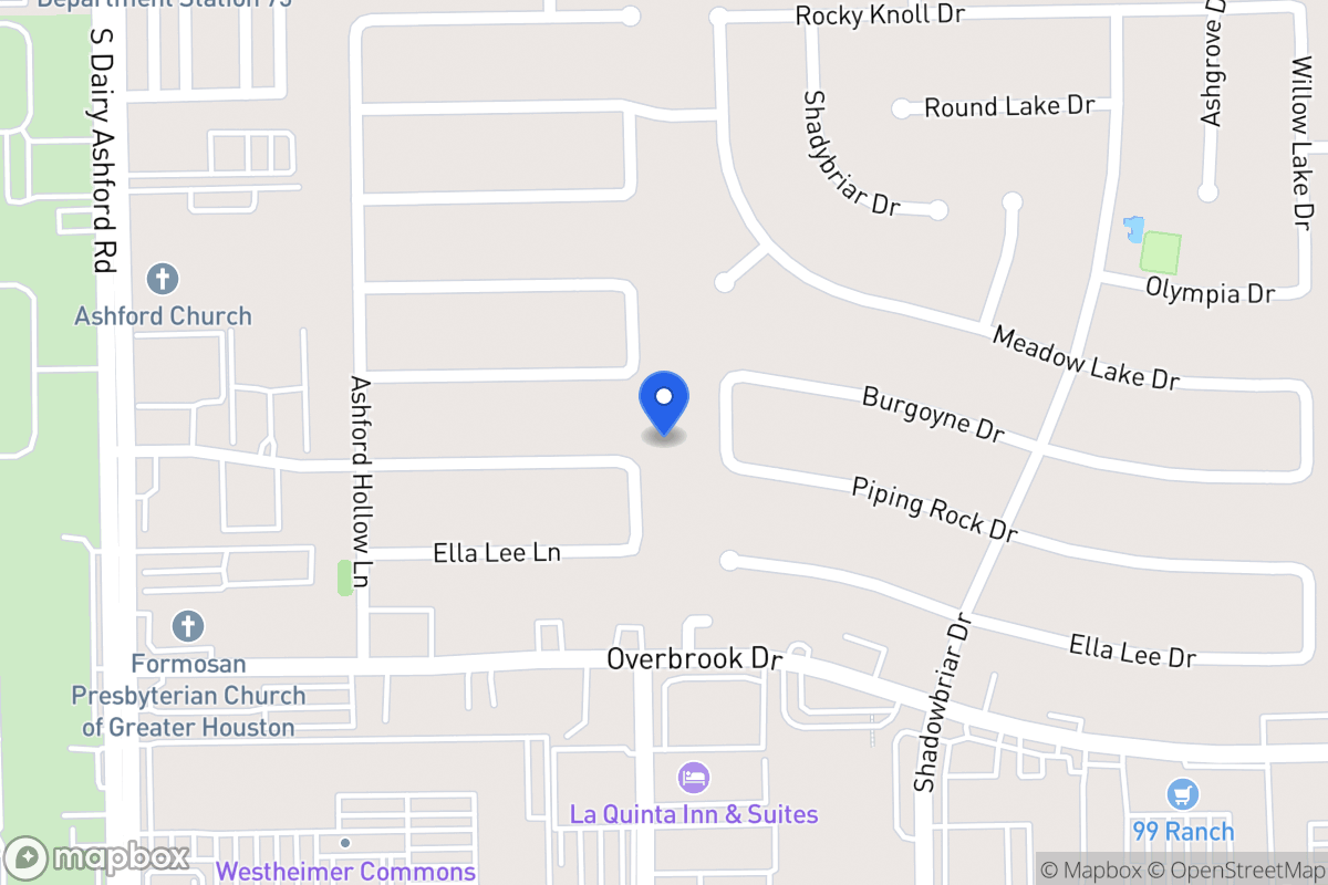 Map of 12422 Piping Rock Dr, Houston