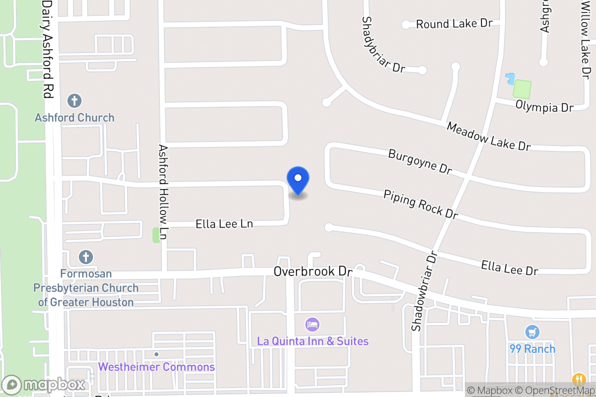 Map of 12414 Piping Rock Dr, Houston