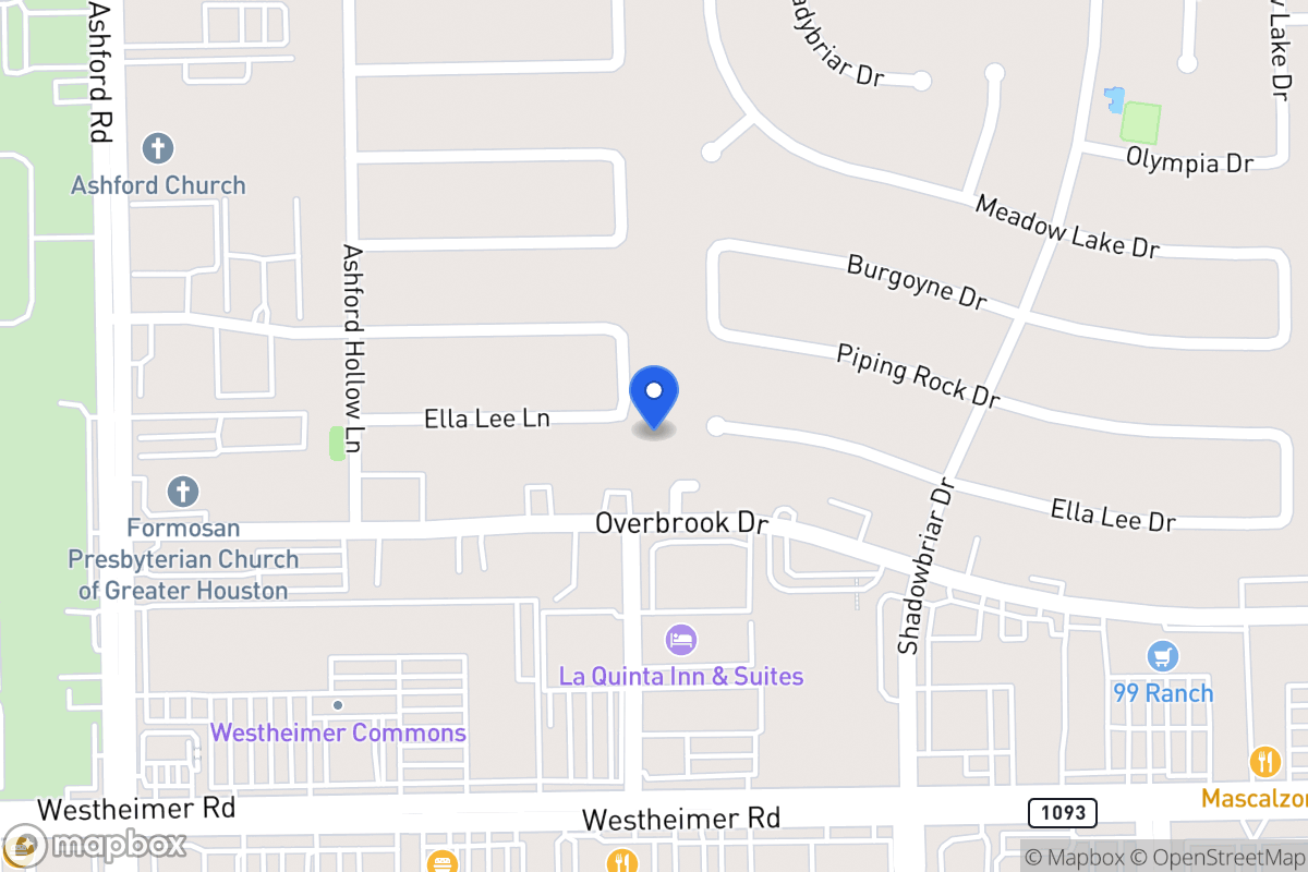Map of 12402 Piping Rock Dr, Houston