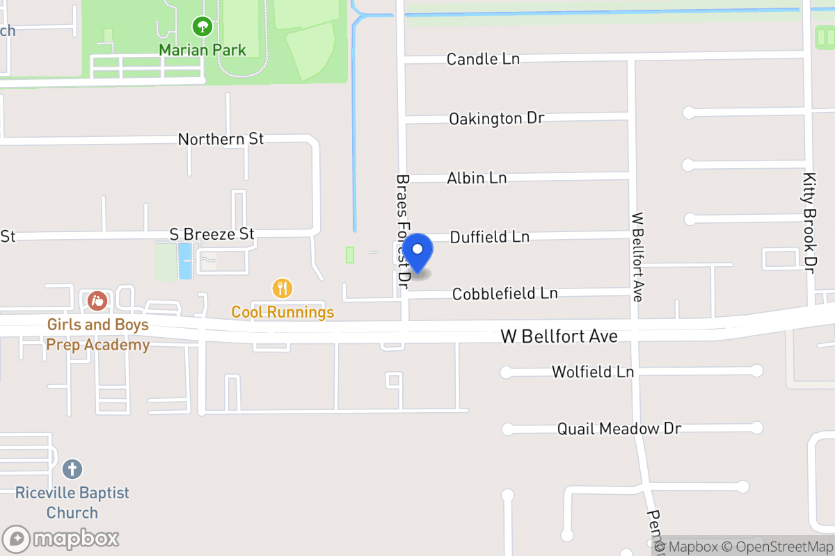 Map of 8038 Cobblefield Ln, Houston