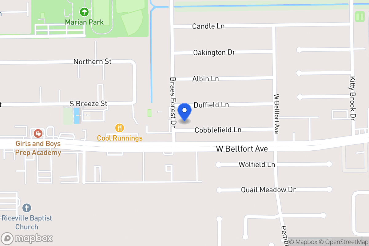 Map of 8034 Cobblefield Ln, Houston