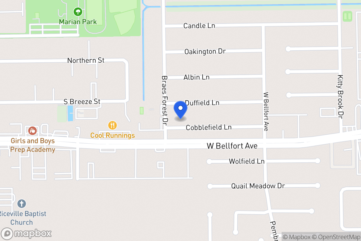 Map of 8030 Cobblefield Ln, Houston