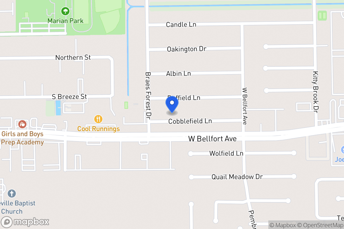Map of 8022 Cobblefield Ln, Houston