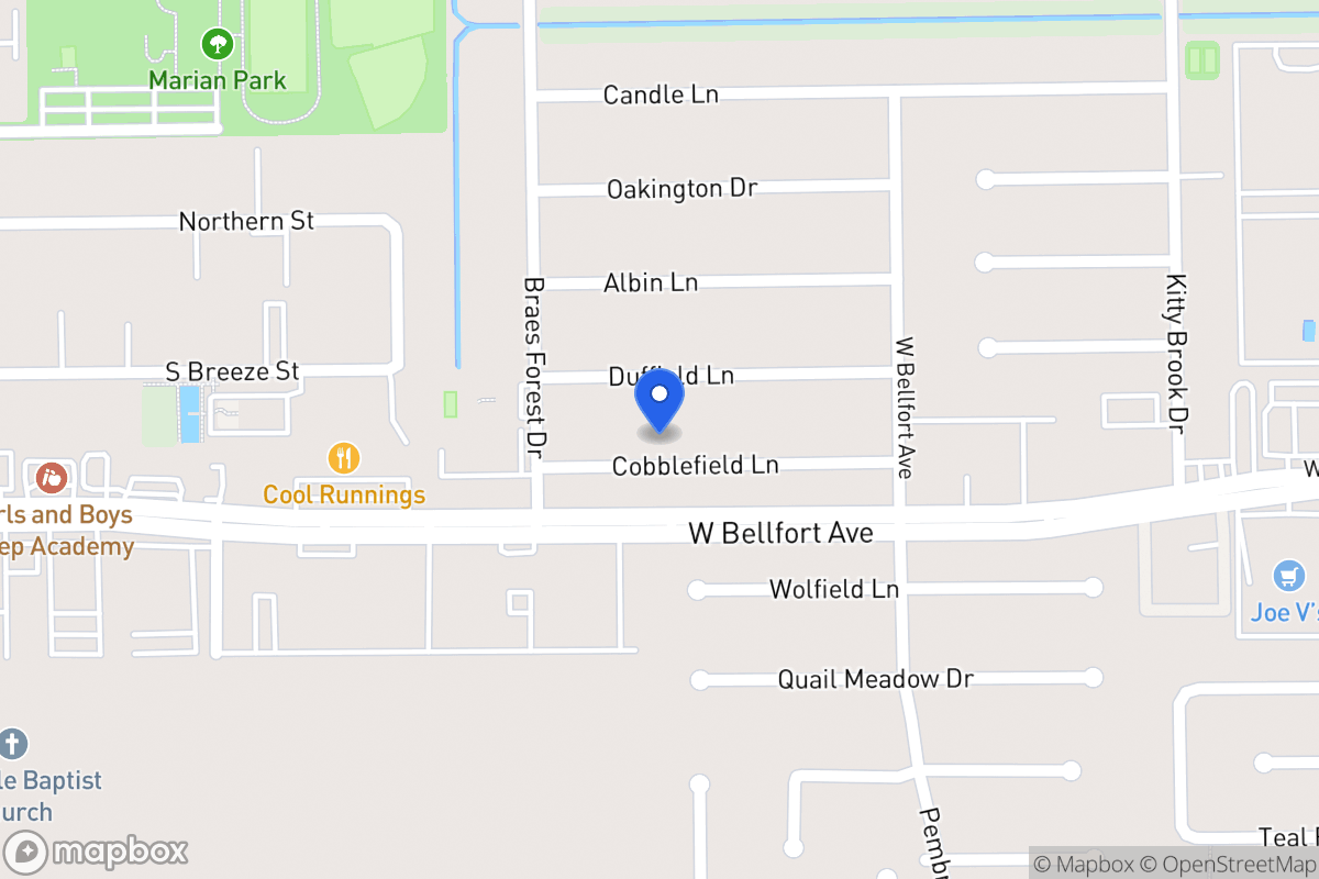 Map of 8014 Cobblefield Ln, Houston