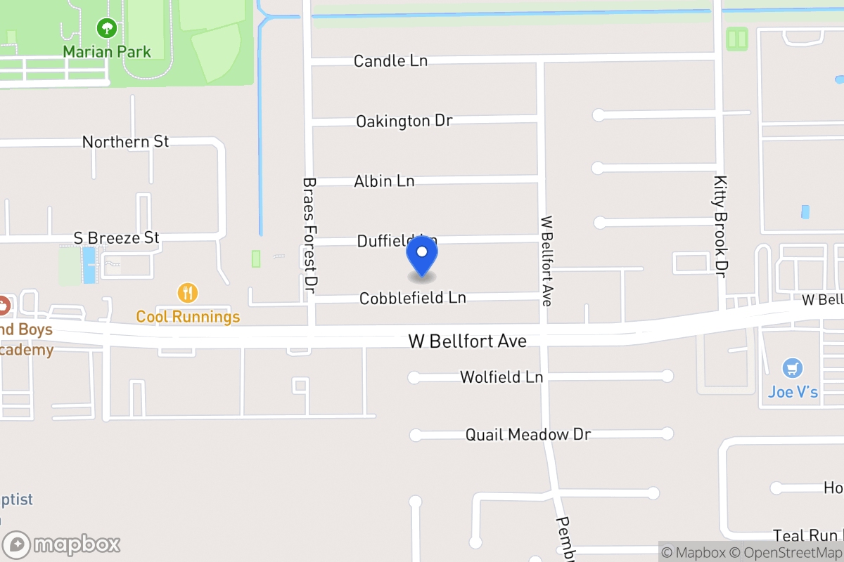 Map of 8002 Cobblefield Ln, Houston