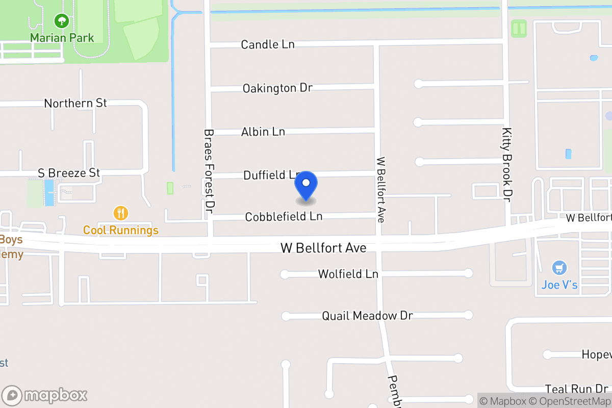 Map of 7934 Cobblefield Ln, Houston