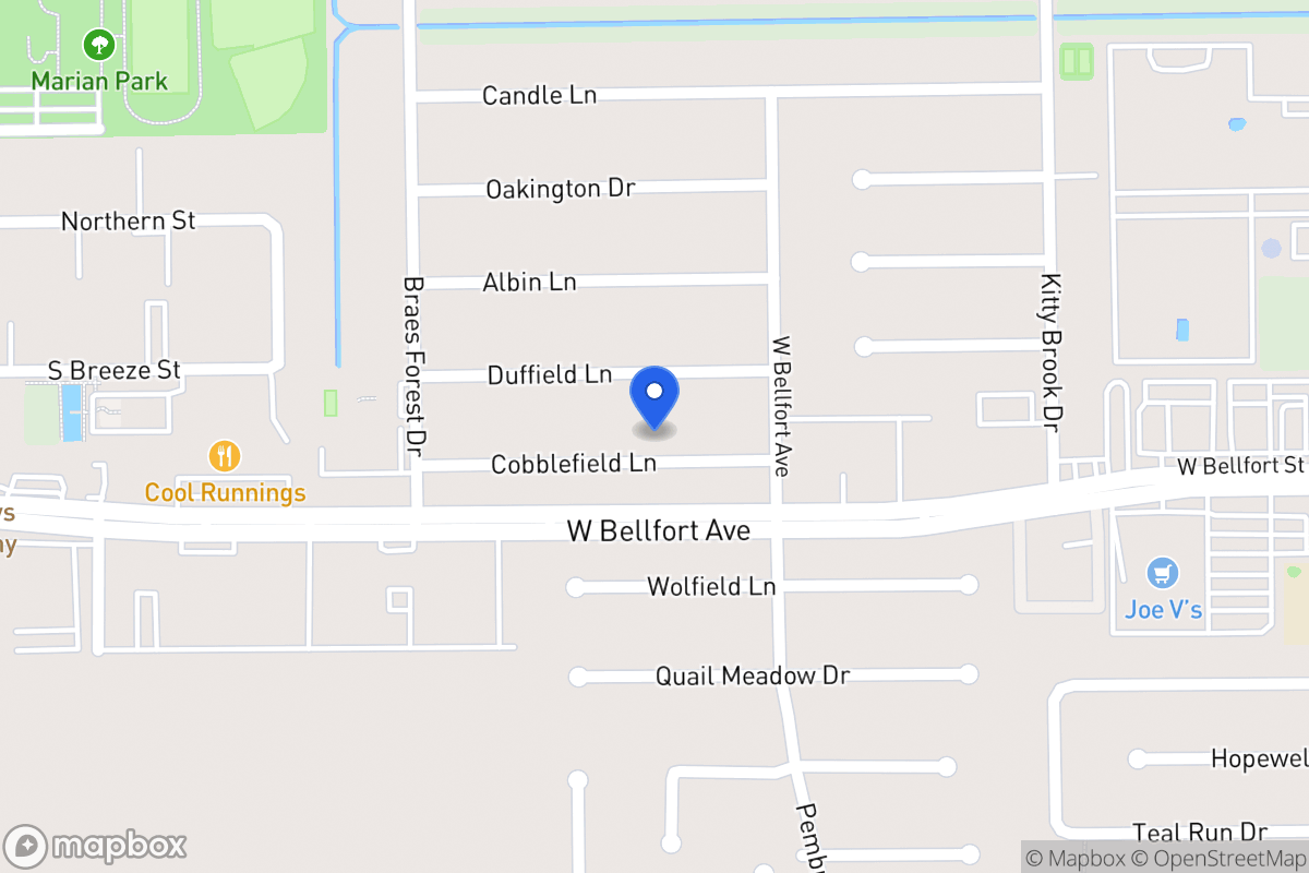 Map of 7926 Cobblefield Ln, Houston