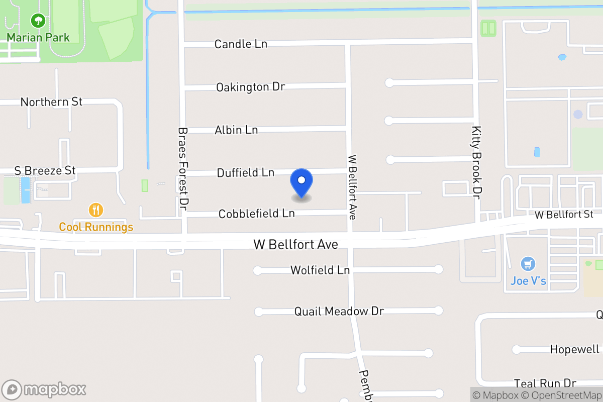 Map of 7922 Cobblefield Ln, Houston
