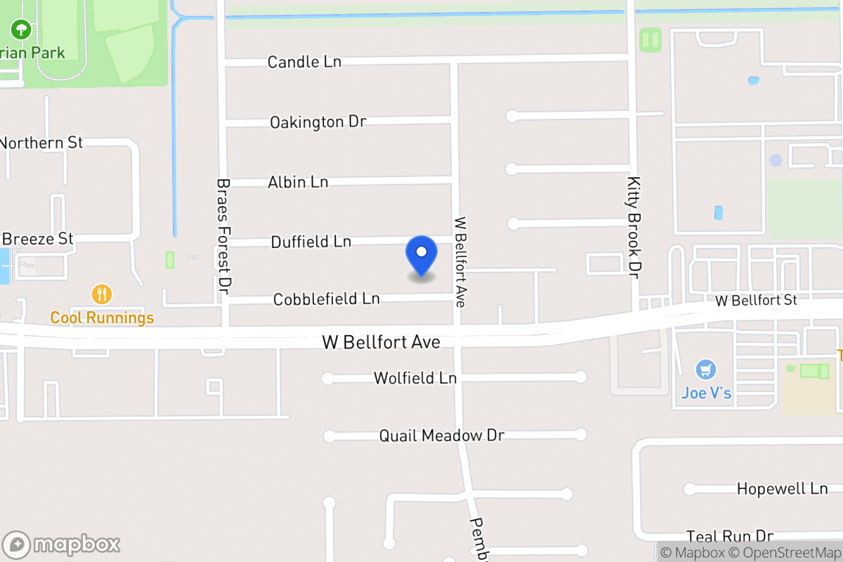 Map of 7910 Cobblefield Ln, Houston