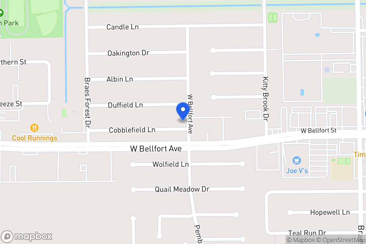 Map of 7902 Cobblefield Ln, Houston