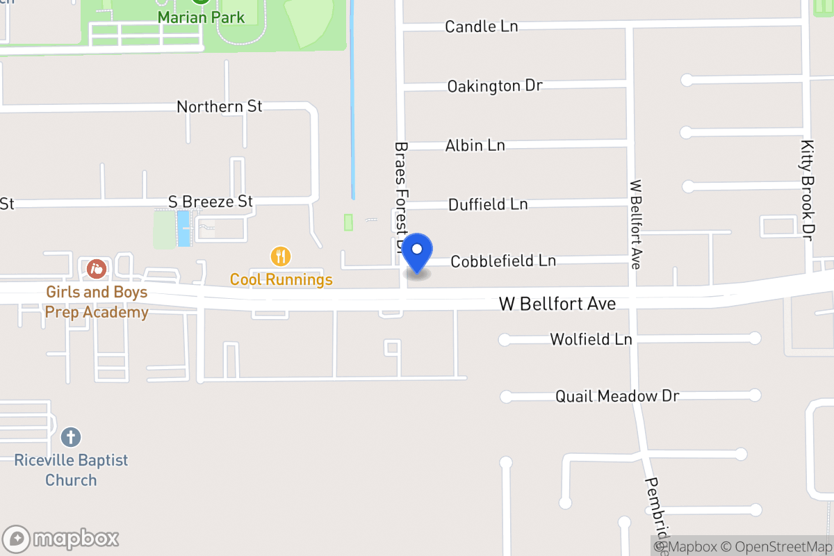 Map of 8039 Cobblefield Ln, Houston
