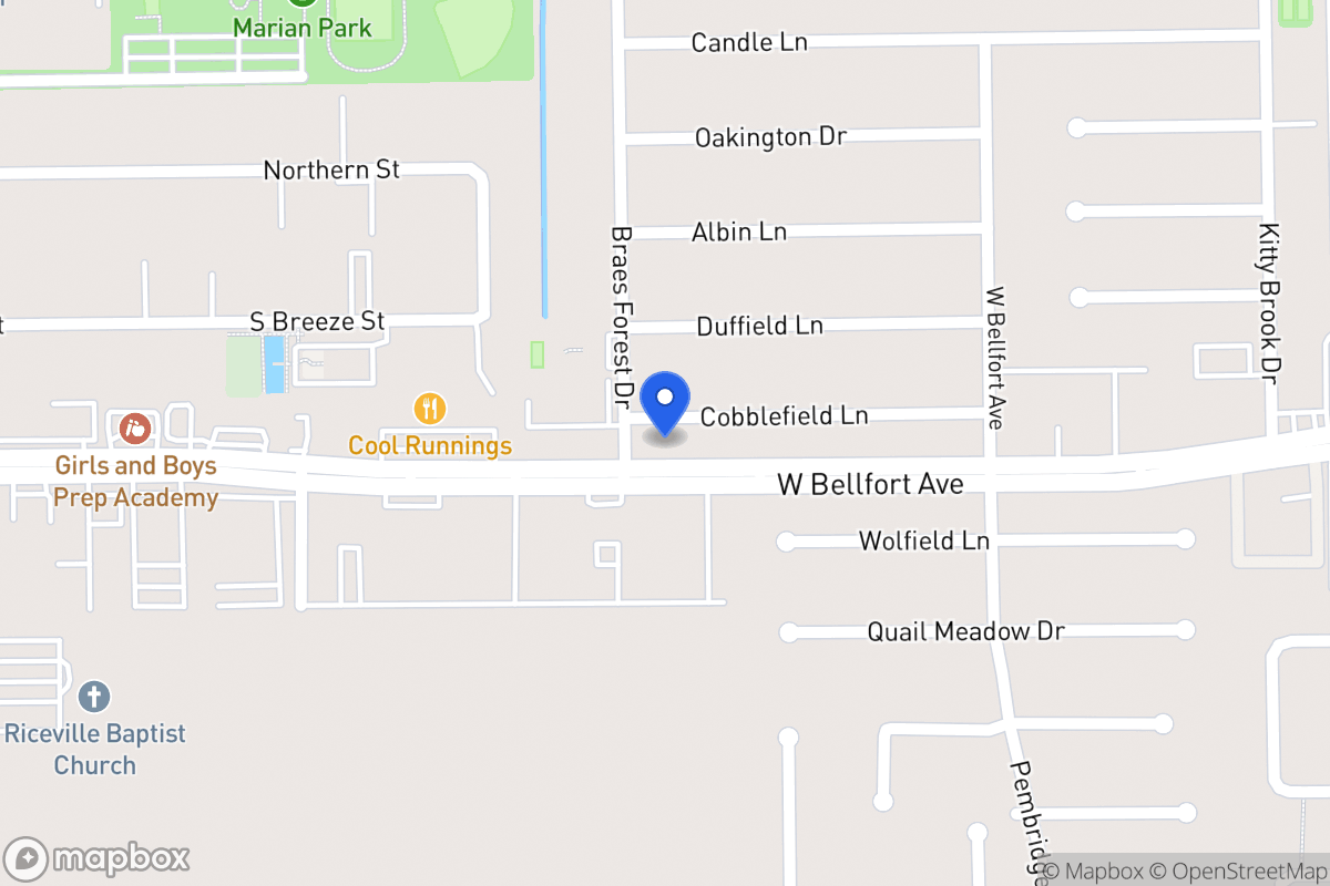 Map of 8035 Cobblefield Ln, Houston