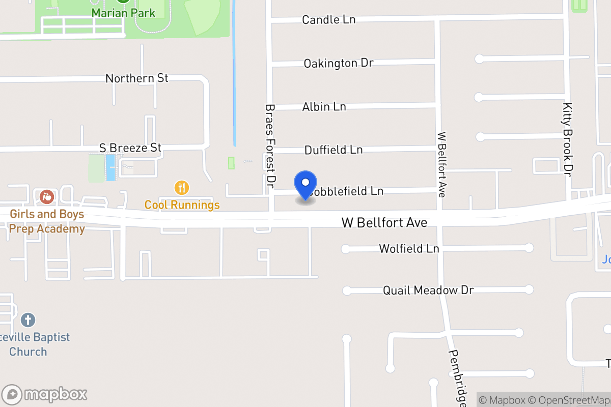 Map of 8027 Cobblefield Ln, Houston