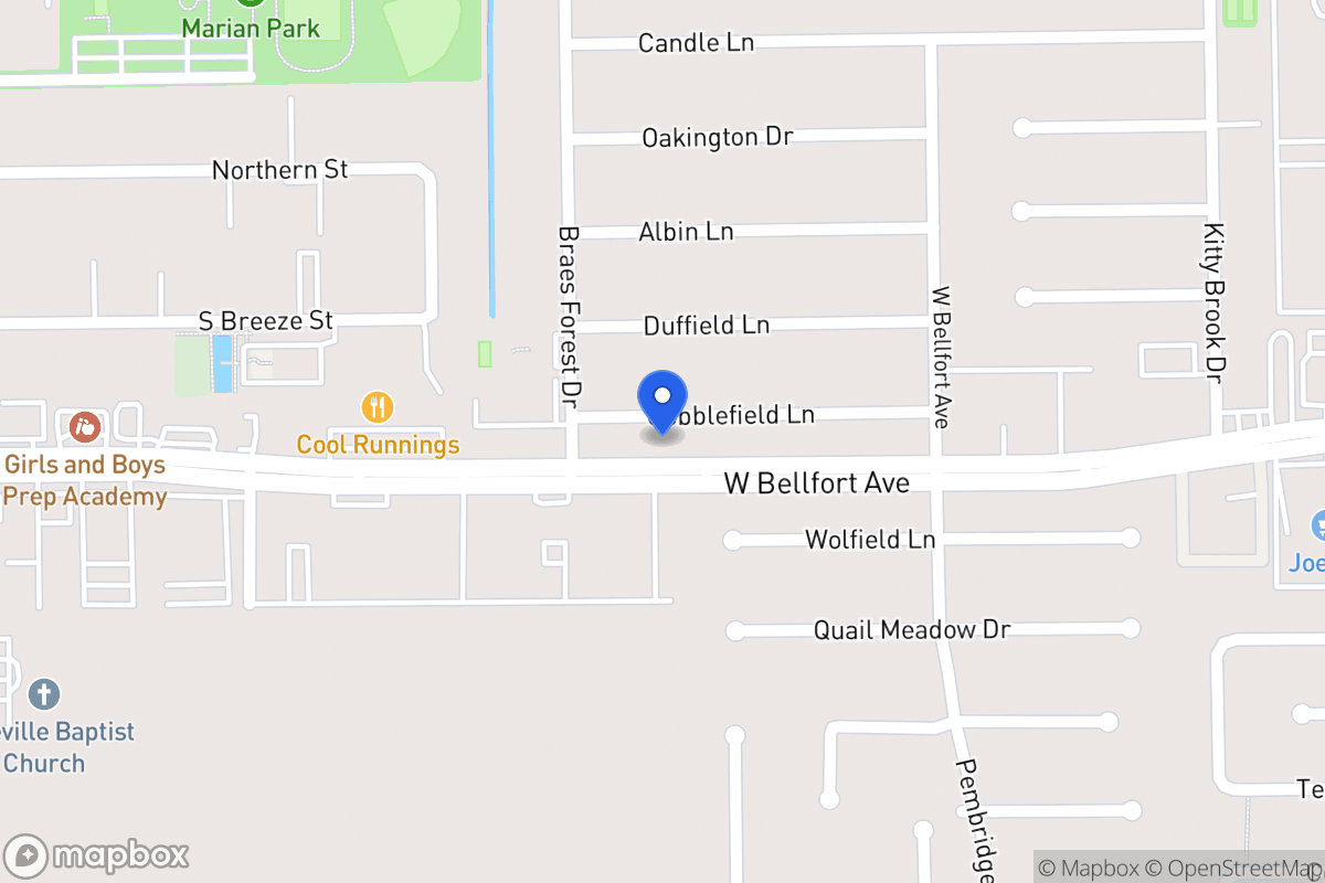 Map of 8023 Cobblefield Ln, Houston