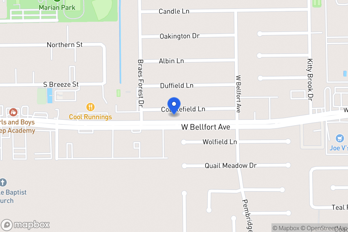 Map of 8015 Cobblefield Ln, Houston
