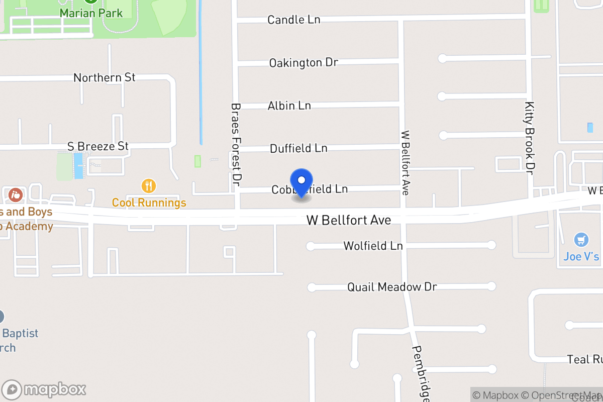 Map of 8011 Cobblefield Ln, Houston